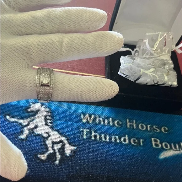 #0607 +Elegant Men’s S925 Sterling Silver Ring with Clear Stones high quality CZ - Picture 3 of 5